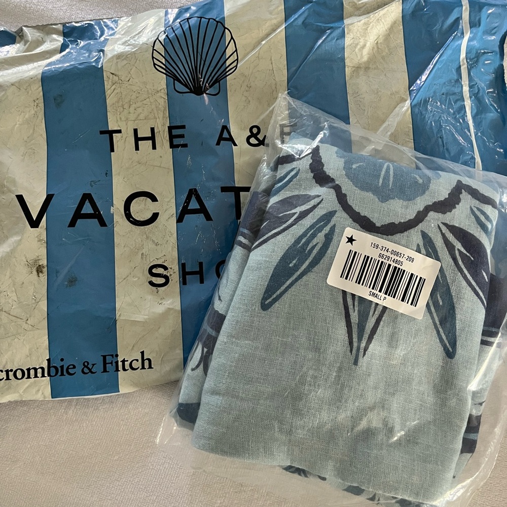 NWT Abercrombie & Fitch Scarlett Linen Blend Dress Blue Floral Pattern SP - Picture 11 of 12